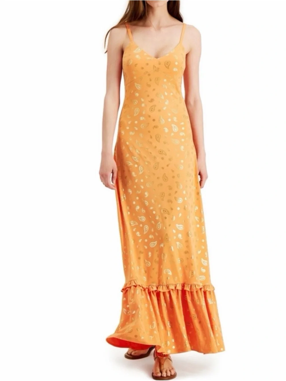 michael kors orange dress Michael Plus Size Metallic Crepe Wrap - Sangria A regal update on boho chic Michael Michael Kors Faux-Wrap Ruffle